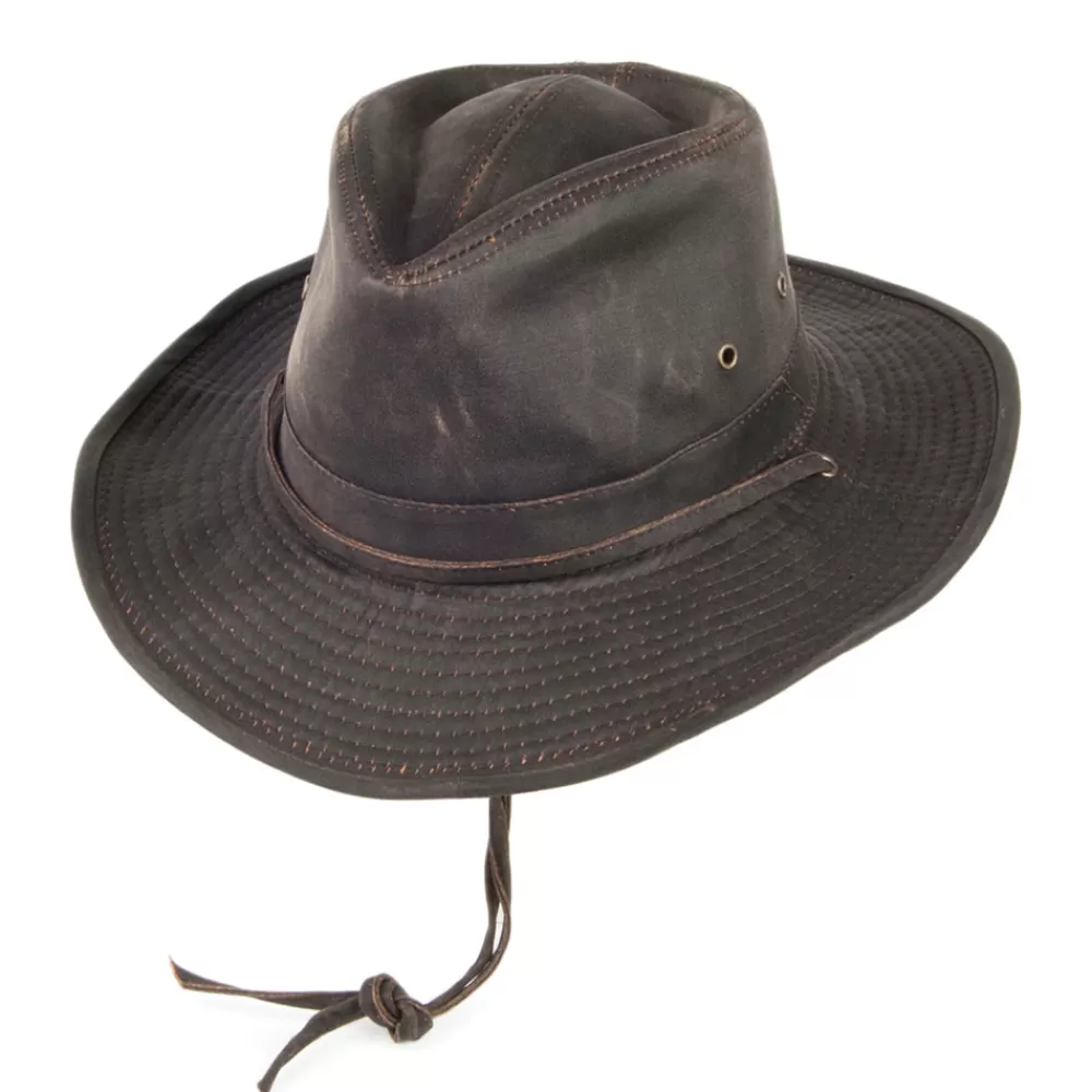 Chapeaux Trilby | Chapeaux Fedora^Dorfman Pacific Chapeau Australien en Coton à Effet Usé marron