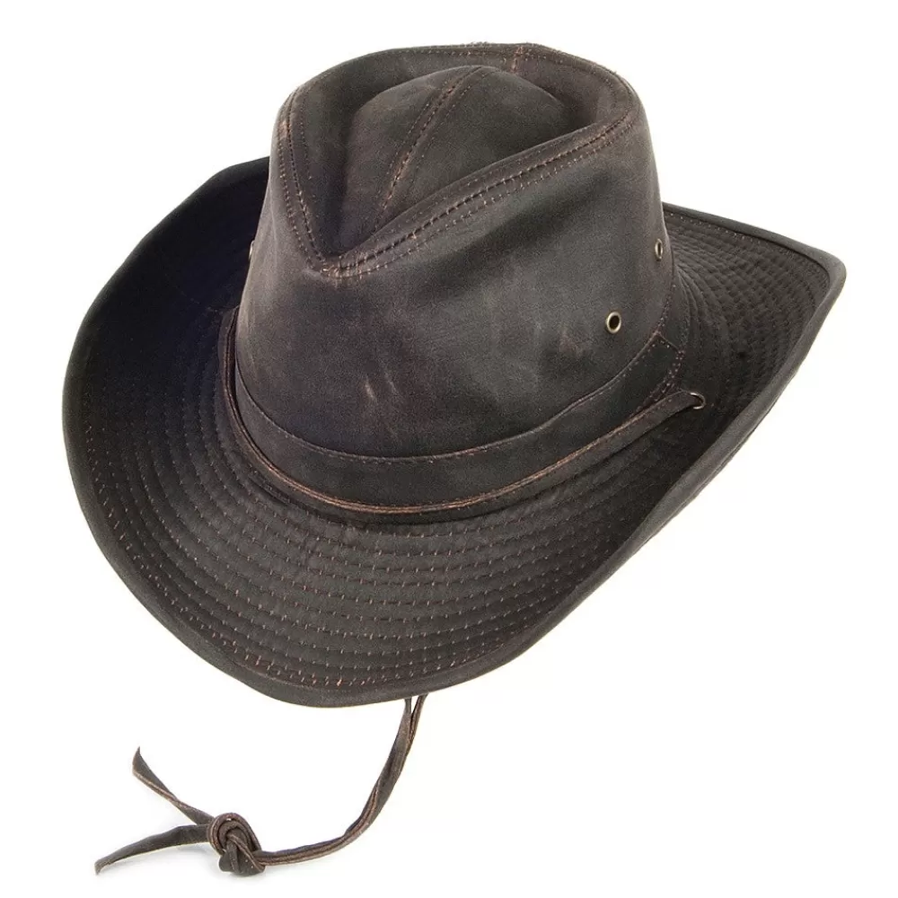 Chapeaux Trilby | Chapeaux Fedora^Dorfman Pacific Chapeau Australien en Coton à Effet Usé marron