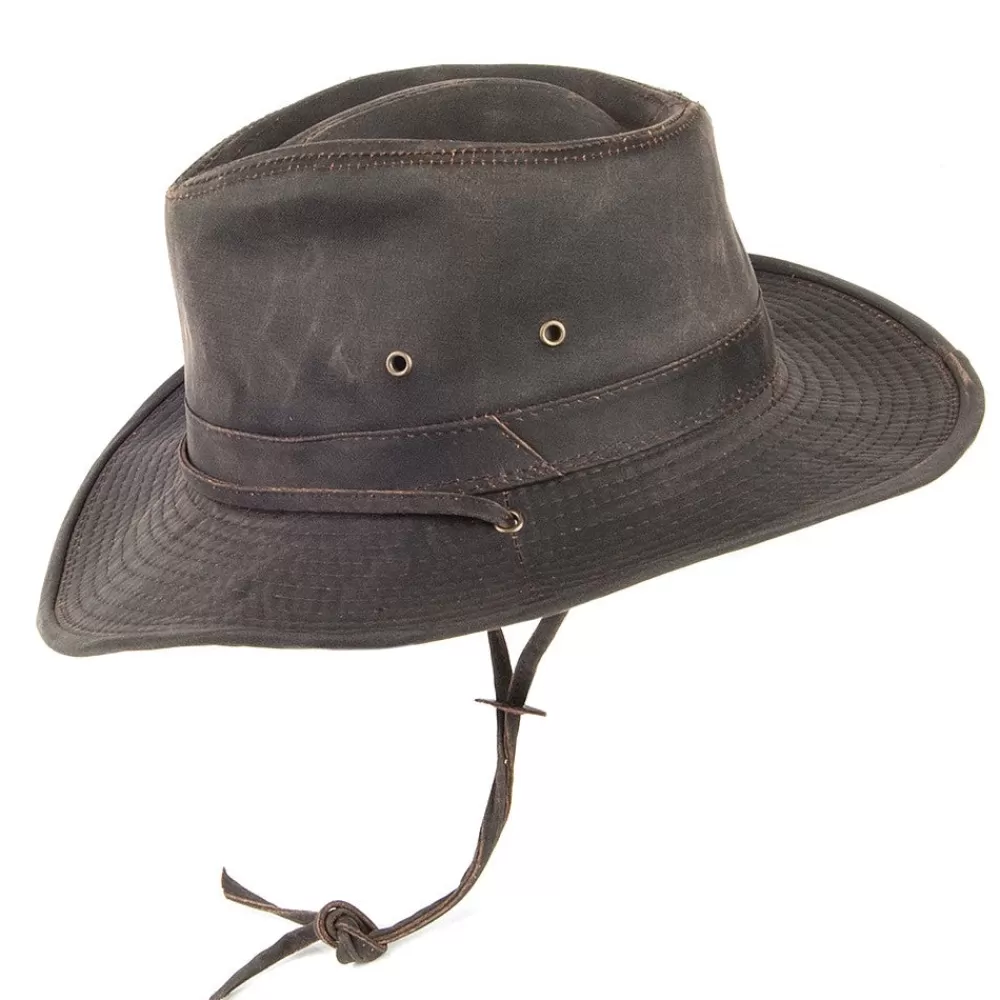 Chapeaux Trilby | Chapeaux Fedora^Dorfman Pacific Chapeau Australien en Coton à Effet Usé marron