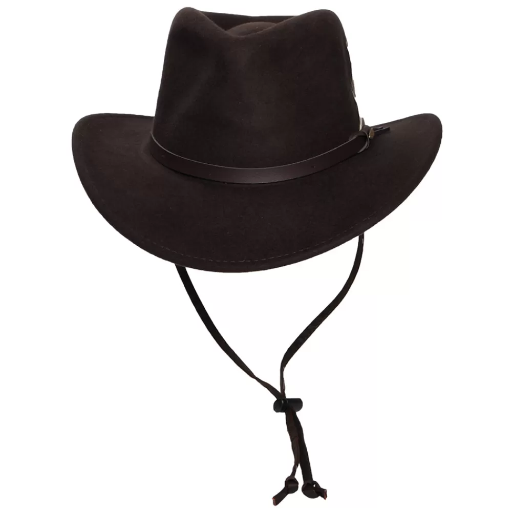 Chapeaux De Pluie | Chapeaux De Cowboy^Scala Chapeau Australien en Laine Feutrée Déformable Hydrofuge Dakota Stampede chocolat