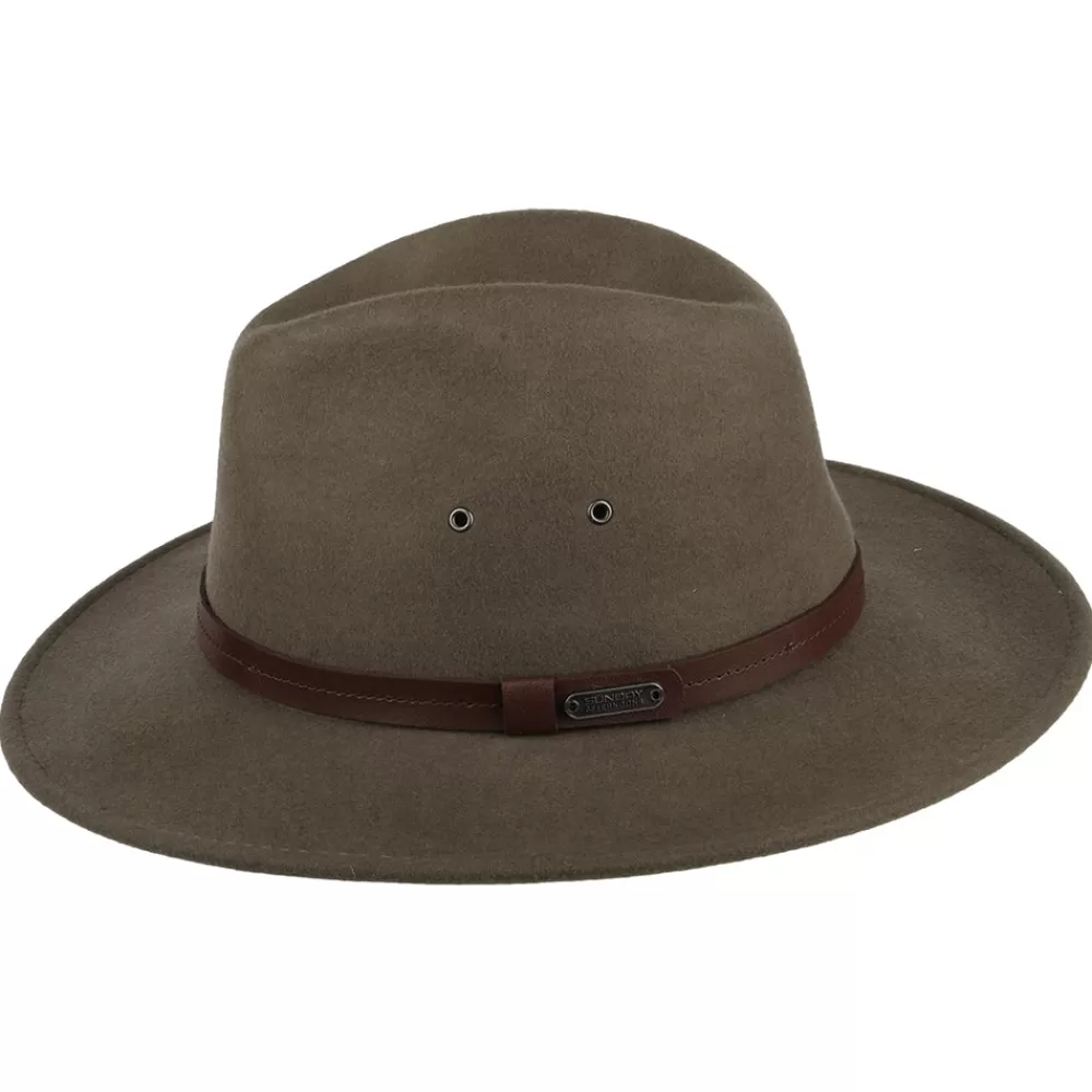 Chapeaux Trilby | Chapeaux Fedora^Sunday Afternoons Chapeau Australien en Laine Feutrée Hydrofuge Winston marron