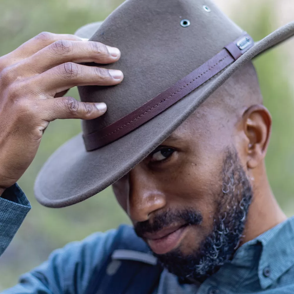 Chapeaux Trilby | Chapeaux Fedora^Sunday Afternoons Chapeau Australien en Laine Feutrée Hydrofuge Winston marron