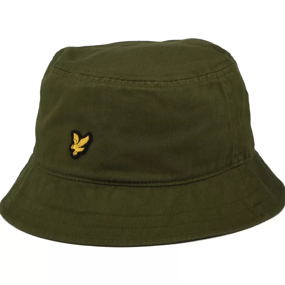 Chapeaux Bob | Chapeaux Été^Lyle & Scott Chapeau Bob en Coton Sergé olive foncé LYLE & SCOTT