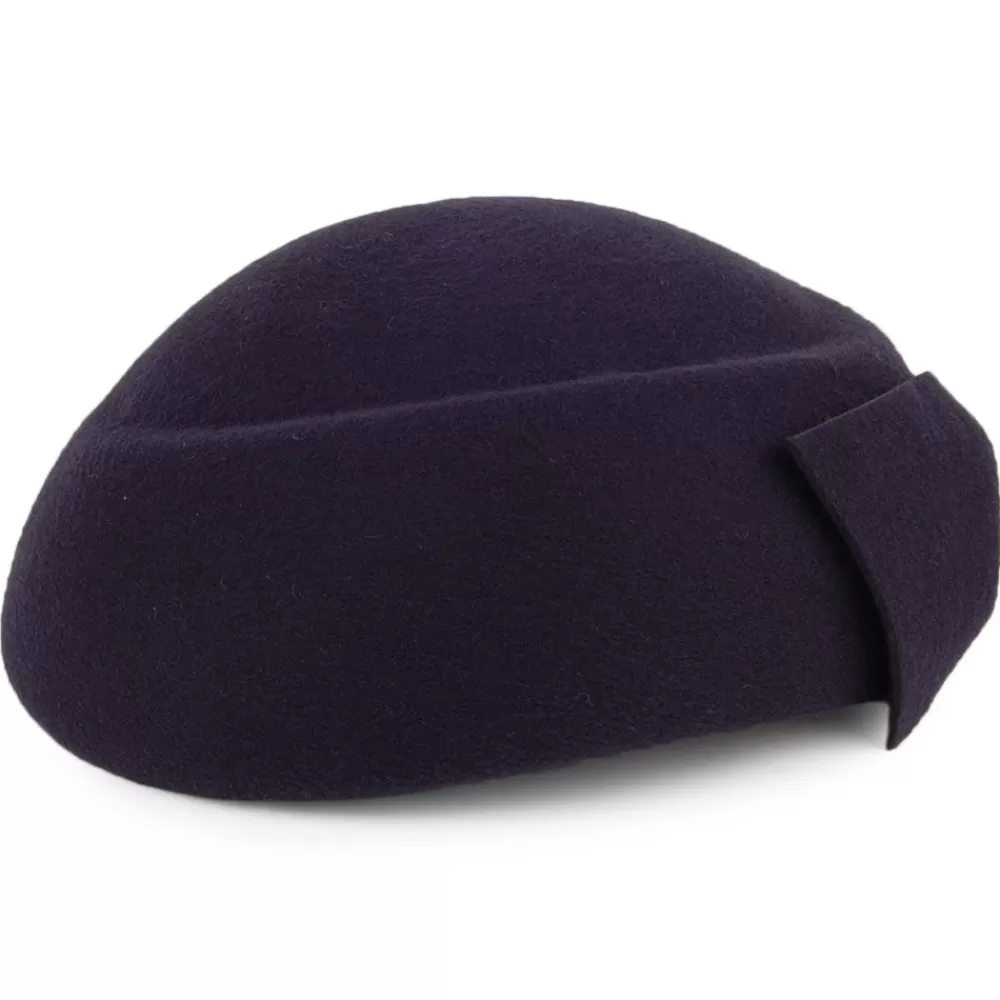 Chapeaux Cérémonie | Chapeaux Calots^Whiteley Chapeau Calot en Laine avec Nœud Avery bleu marine