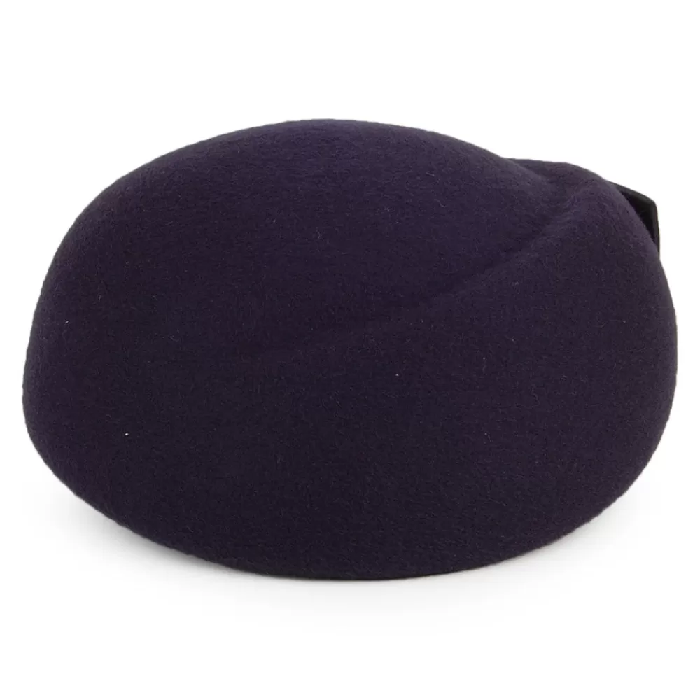 Chapeaux Cérémonie | Chapeaux Calots^Whiteley Chapeau Calot en Laine avec Nœud Avery bleu marine