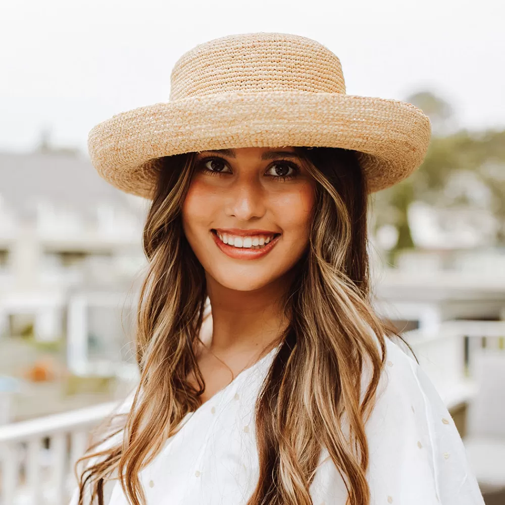 Petite Tailles | Chapeaux Été^Scala Chapeau Canotier Pliable en Raphia Torsadé Petite Taille naturel