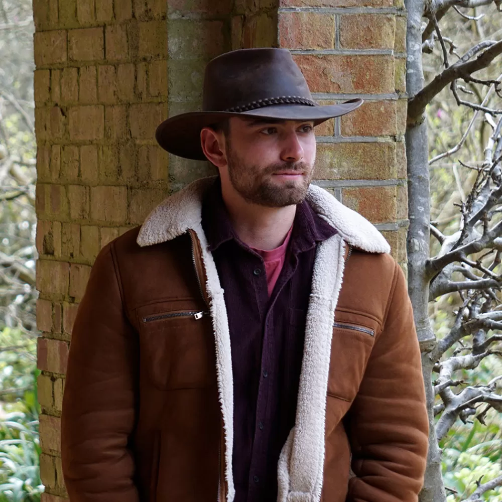 Chapeaux De Cowboy | Chapeaux De Cowboy^Jaxon & James Chapeau de Cowboy en Cuir de Buffle chocolat JAXON & JAMES