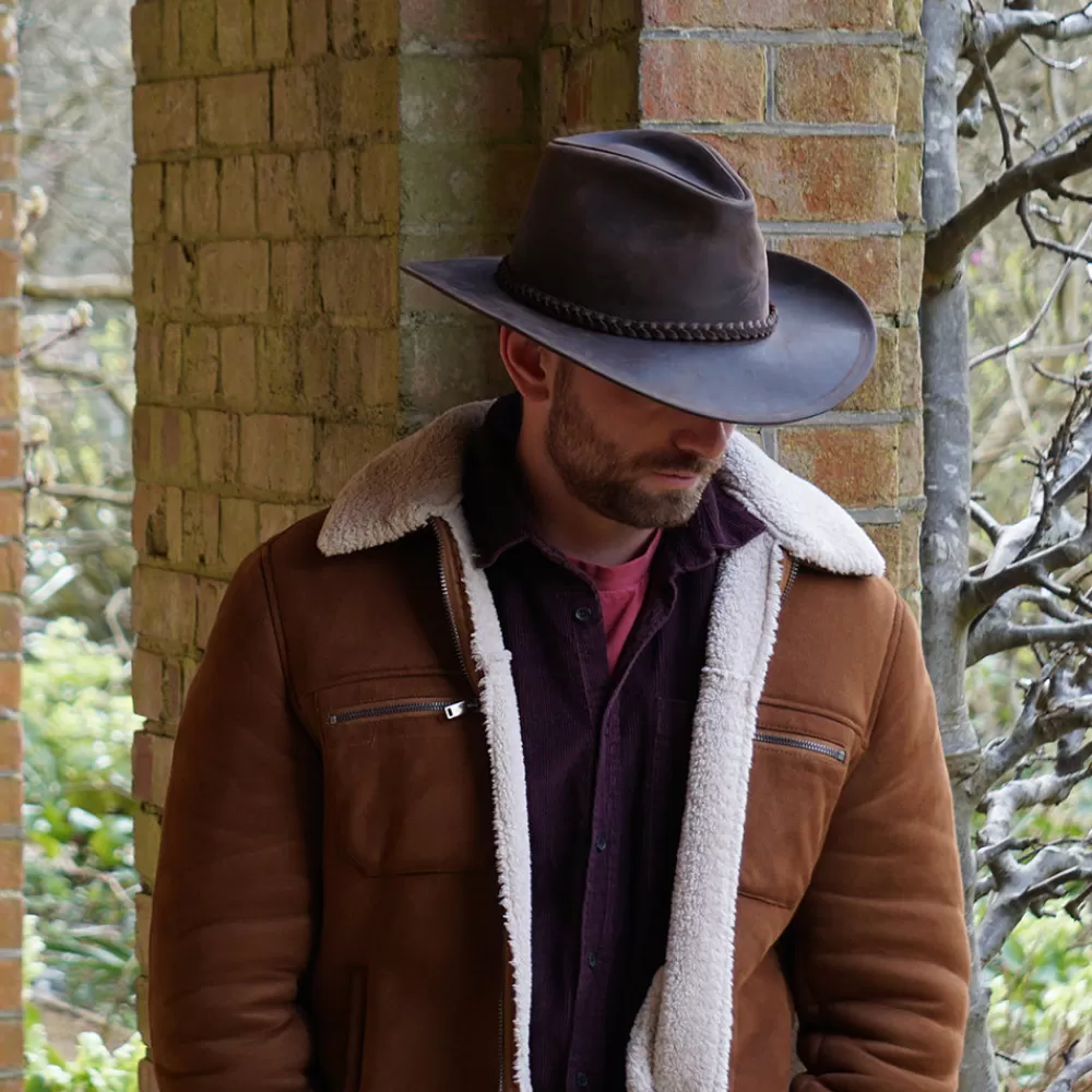 Chapeaux De Cowboy | Chapeaux De Cowboy^Jaxon & James Chapeau de Cowboy en Cuir de Buffle chocolat JAXON & JAMES
