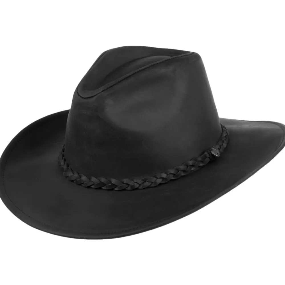 Chapeaux De Cowboy | Chapeaux De Cowboy^Jaxon & James Chapeau de Cowboy en Cuir de Buffle noir JAXON & JAMES