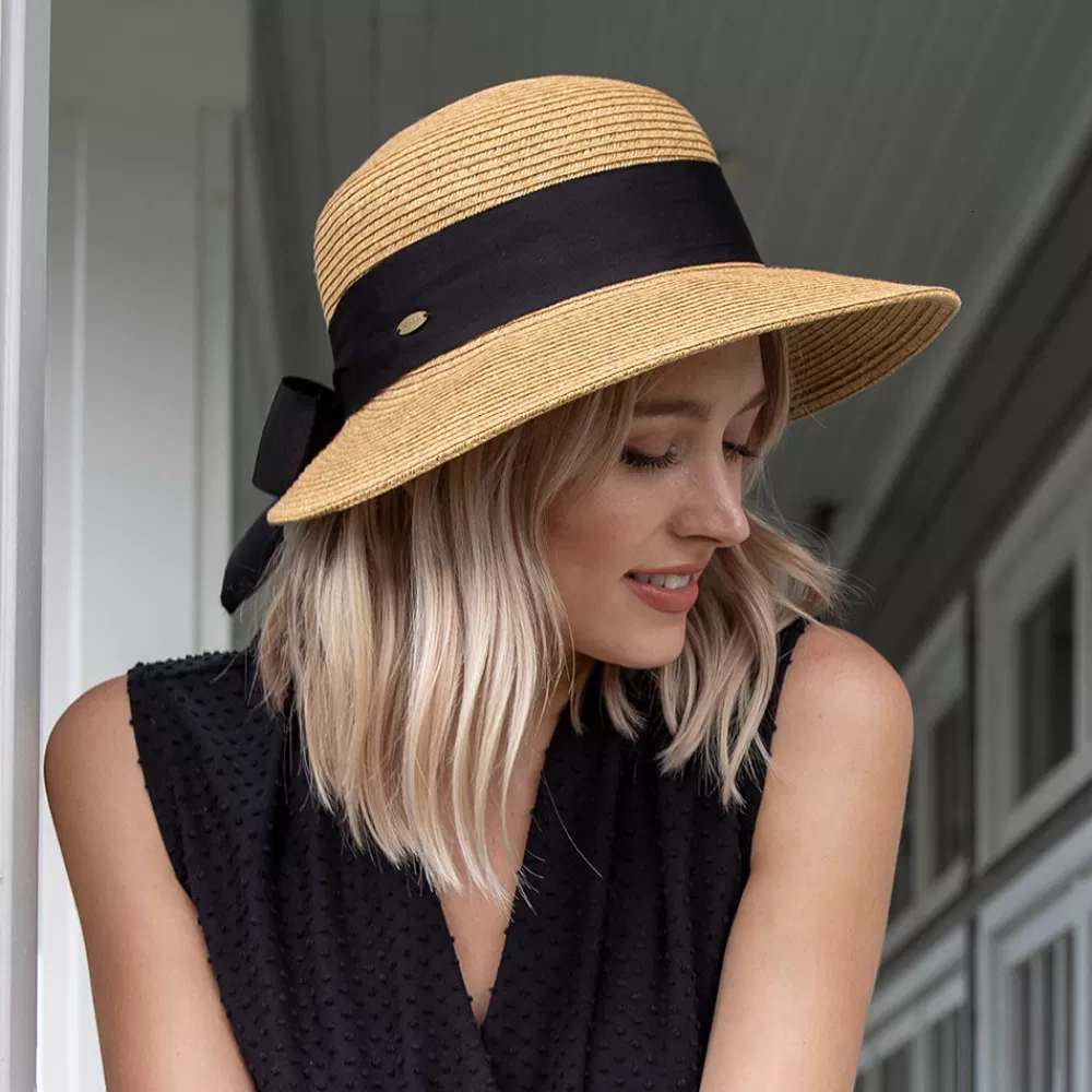 Chapeaux Été | Chapeaux De Paille^Scala Chapeau de Paille Été avec Noeud en Gros-Grain marron clair