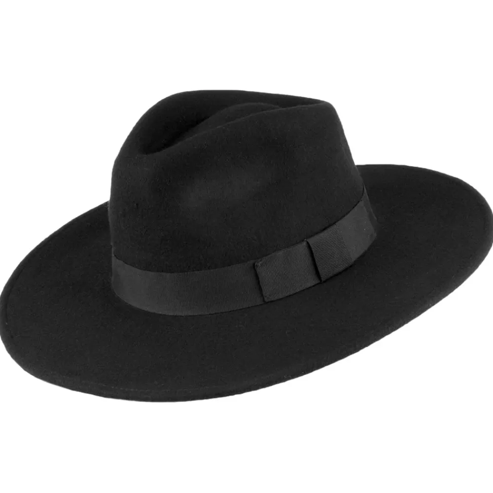 Chapeaux Trilby | Chapeaux Fedora^Jaxon & James Chapeau Fedora à Bord Large The Author noir JAXON & JAMES