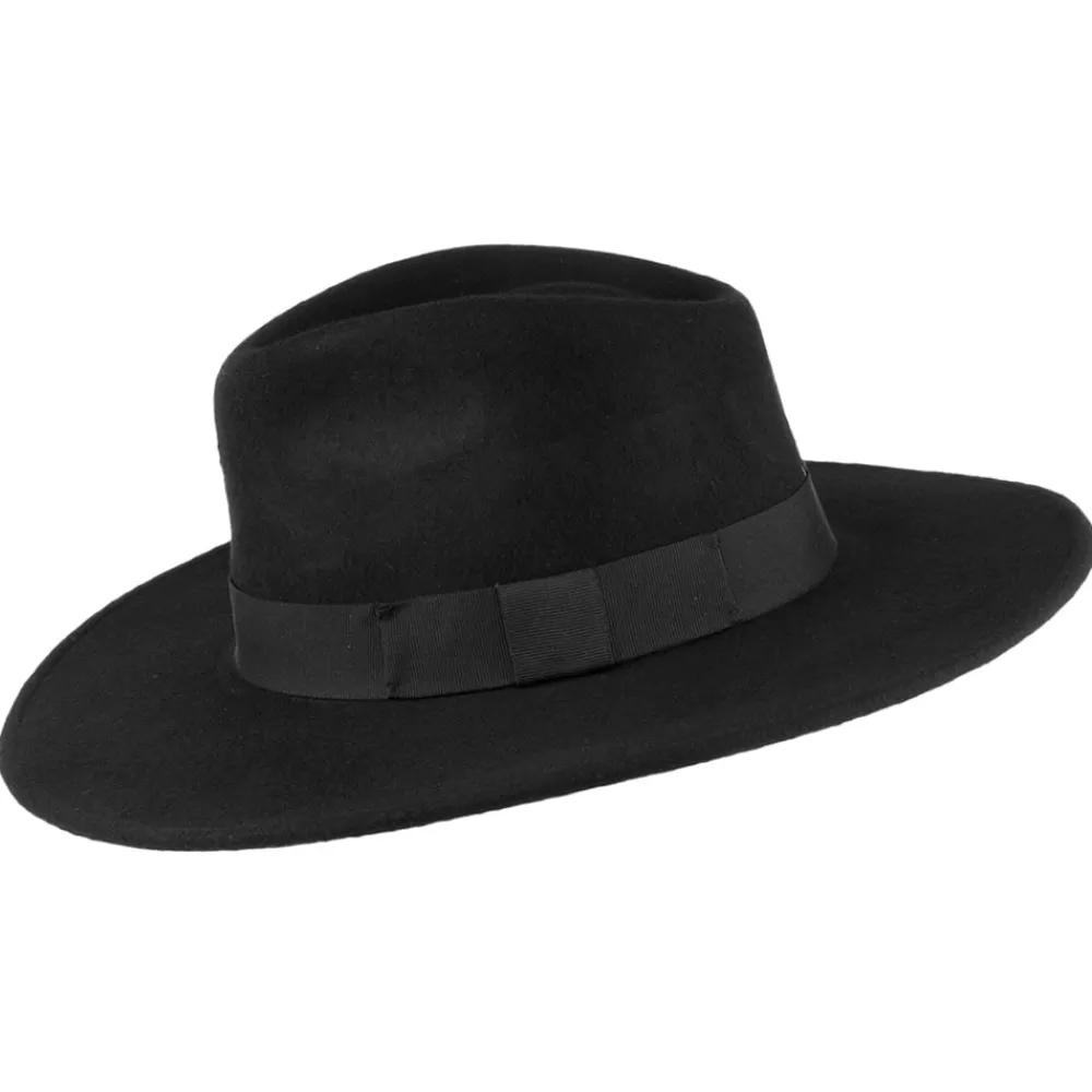 Chapeaux Trilby | Chapeaux Fedora^Jaxon & James Chapeau Fedora à Bord Large The Author noir JAXON & JAMES