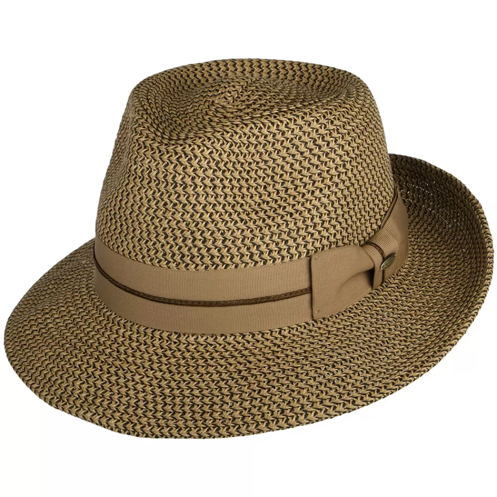 Chapeaux Trilby | Chapeaux Fedora^Scala Chapeau Fedora C-Crown en Papier Tressé Marton marron