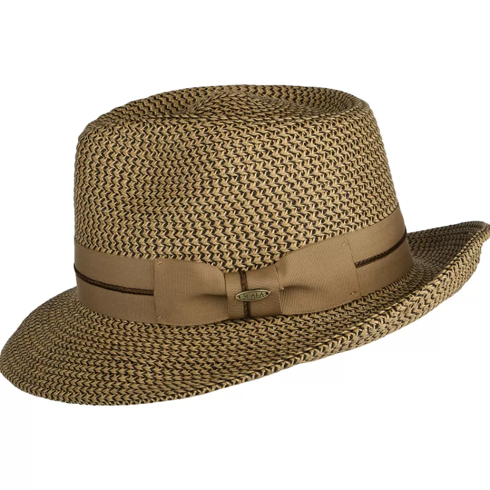 Chapeaux Trilby | Chapeaux Fedora^Scala Chapeau Fedora C-Crown en Papier Tressé Marton marron