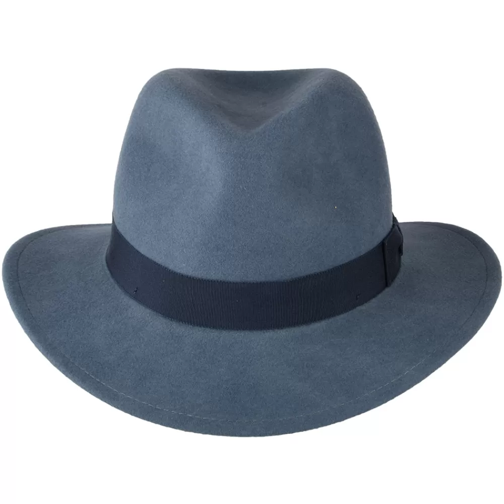 Chapeaux Trilby | Chapeaux Hiver^Bailey Chapeau Fedora Déformable Hydrofuge Curtis en Laine Feutrée bleu