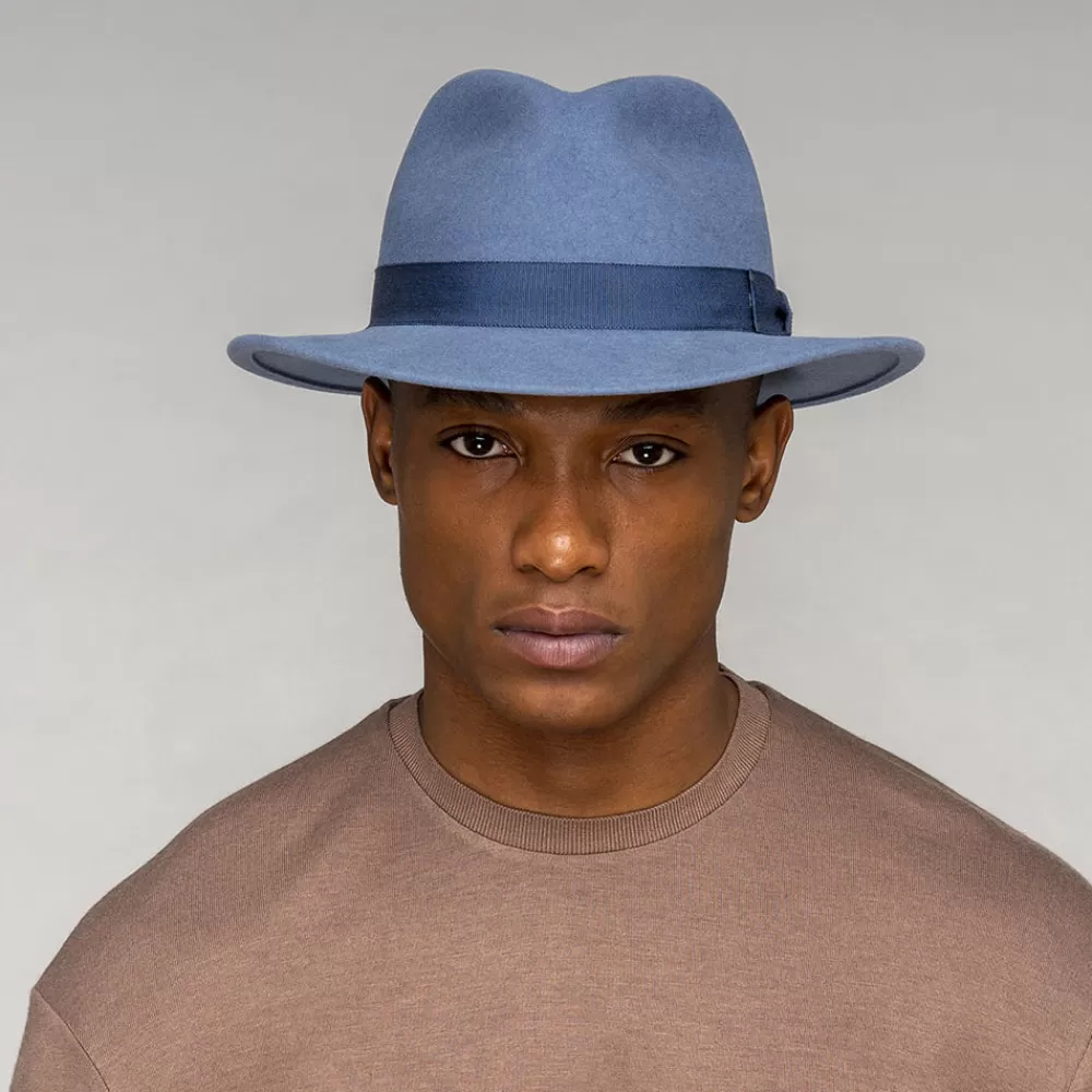 Chapeaux Trilby | Chapeaux Hiver^Bailey Chapeau Fedora Déformable Hydrofuge Curtis en Laine Feutrée bleu