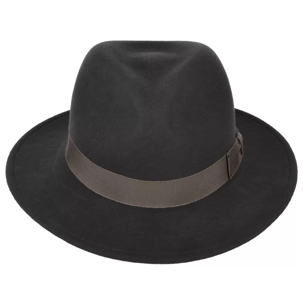 Chapeaux Trilby | Chapeaux Hiver^Bailey Chapeau Fedora Déformable Hydrofuge Curtis en Laine Feutrée gris