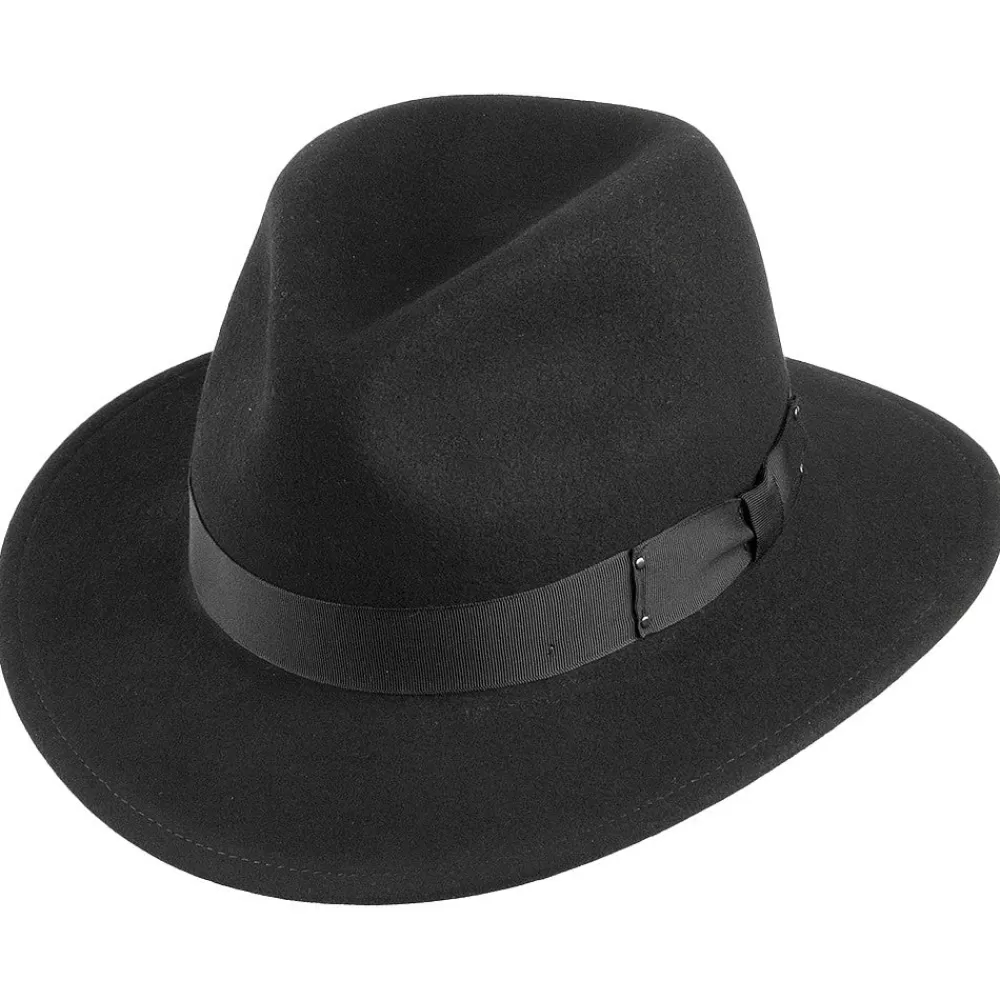 Chapeaux Trilby | Chapeaux Hiver^Bailey Chapeau Fedora Déformable Hydrofuge Curtis en Laine Feutrée noir