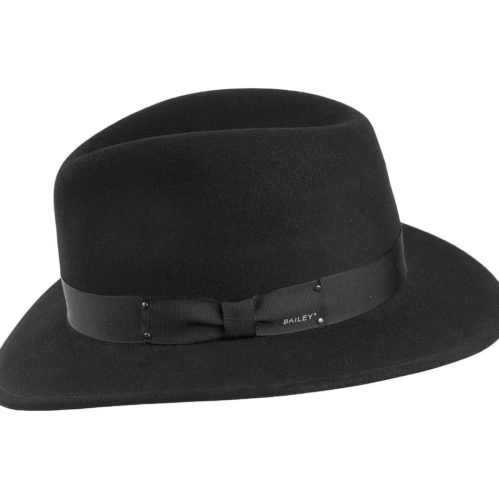 Chapeaux Trilby | Chapeaux Hiver^Bailey Chapeau Fedora Déformable Hydrofuge Curtis en Laine Feutrée noir