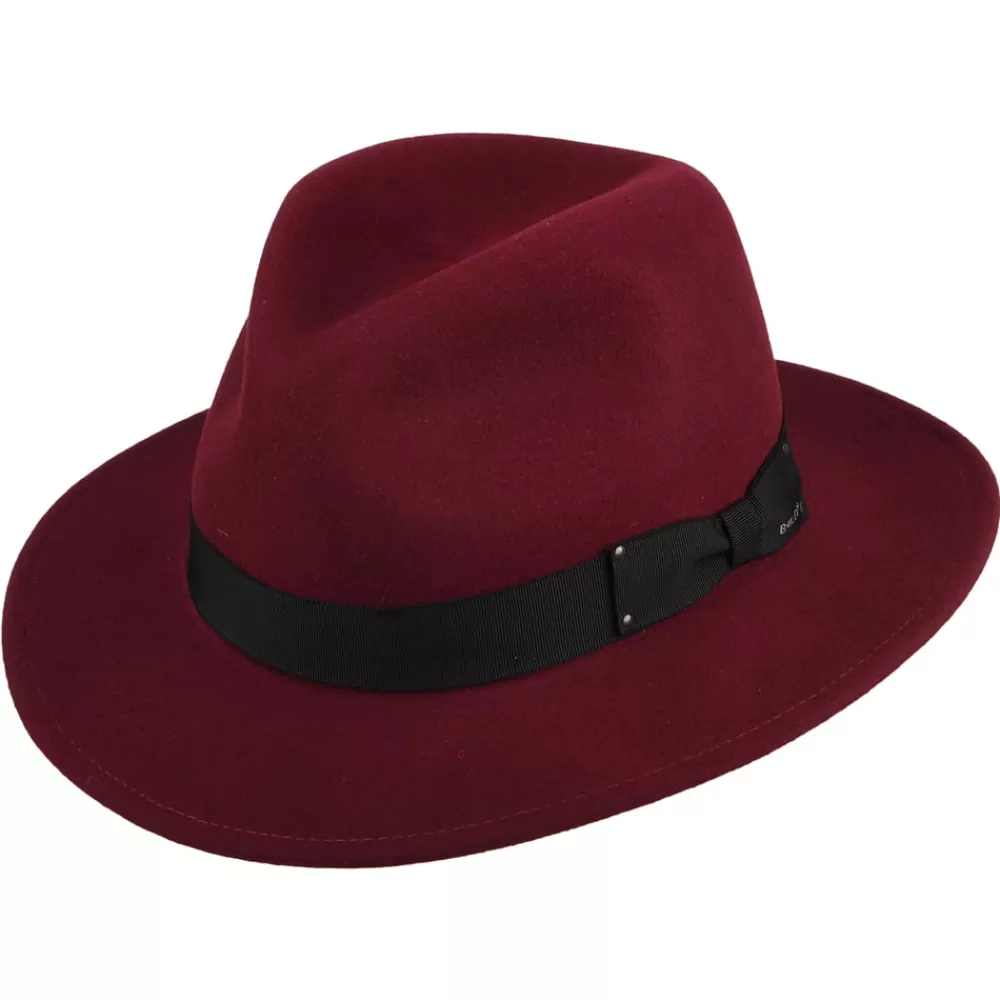 Chapeaux Trilby | Chapeaux Hiver^Bailey Chapeau Fedora Déformable Hydrofuge Curtis en Laine Feutrée vin