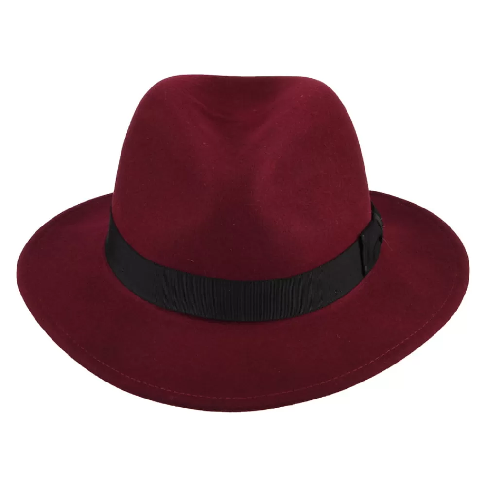 Chapeaux Trilby | Chapeaux Hiver^Bailey Chapeau Fedora Déformable Hydrofuge Curtis en Laine Feutrée vin