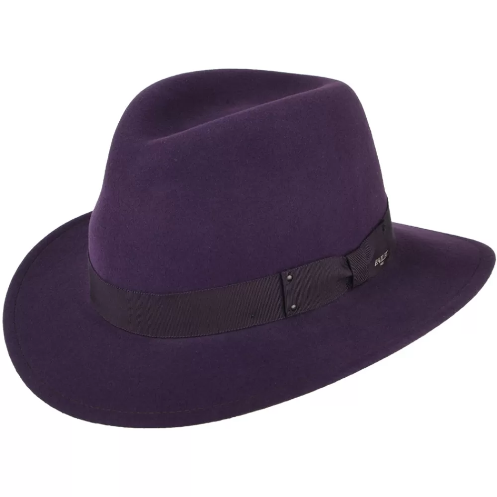 Chapeaux Trilby | Chapeaux Hiver^Bailey Chapeau Fedora Déformable Hydrofuge Curtis en Laine Feutrée violet
