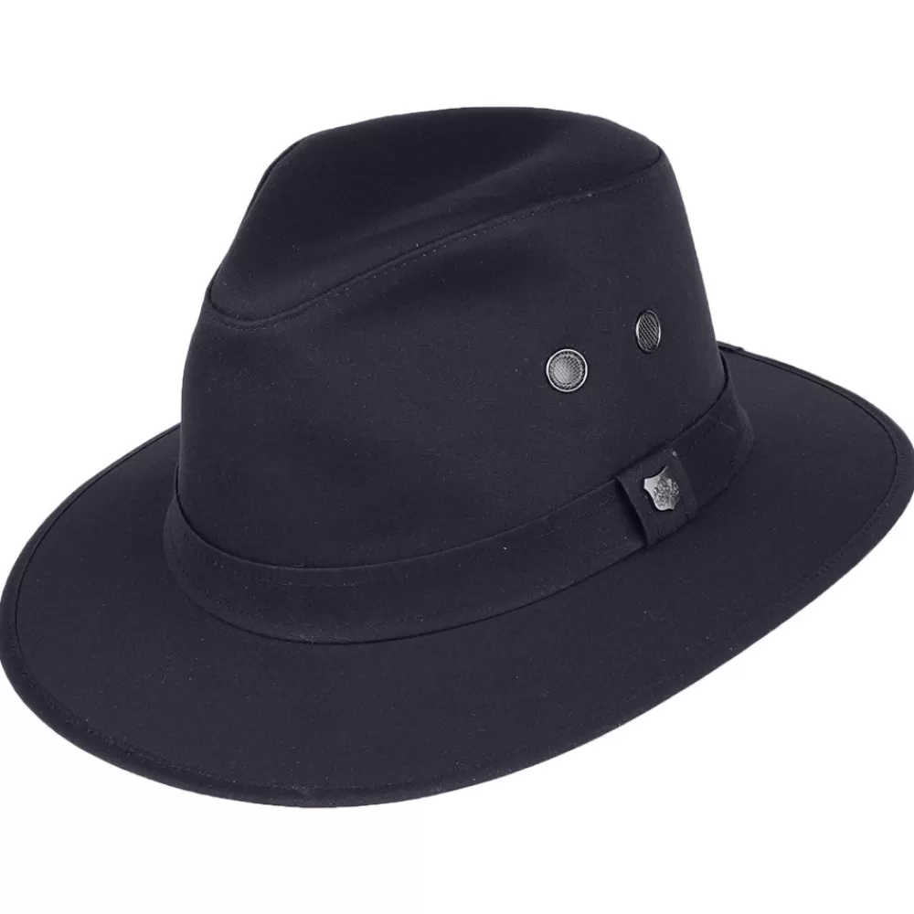 Chapeaux Trilby | Chapeaux Fedora^Failsworth Chapeau Fedora en Coton Ciré Hydrofuge Drifter bleu marine