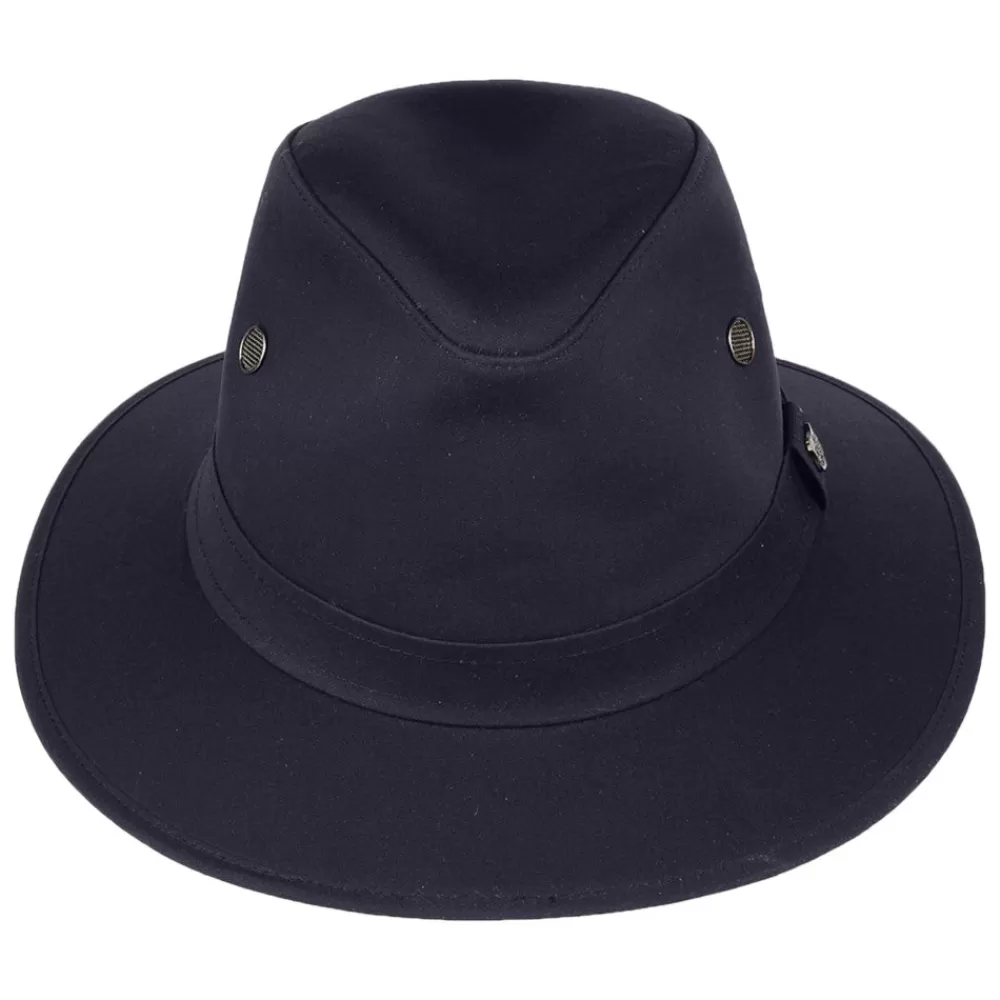 Chapeaux Trilby | Chapeaux Fedora^Failsworth Chapeau Fedora en Coton Ciré Hydrofuge Drifter bleu marine