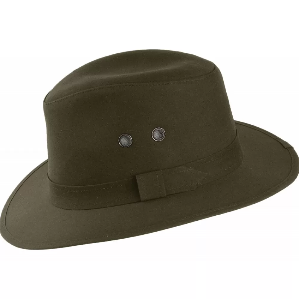 Chapeaux Trilby | Chapeaux Fedora^Failsworth Chapeau Fedora en Coton Ciré Hydrofuge Drifter olive