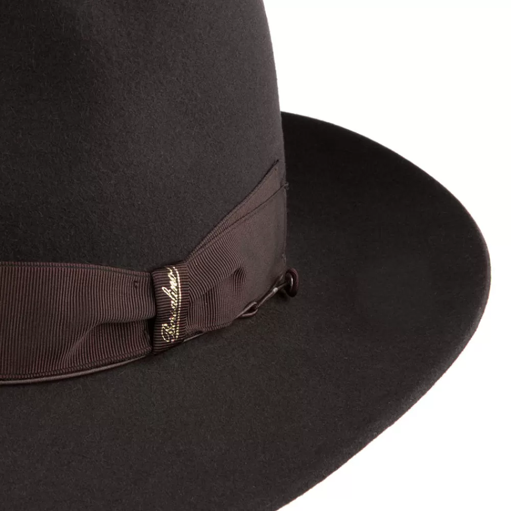 Chapeaux Trilby | Chapeaux Fedora^Borsalino Chapeau Fedora en Fourrure Feutrée Avalon marron foncé