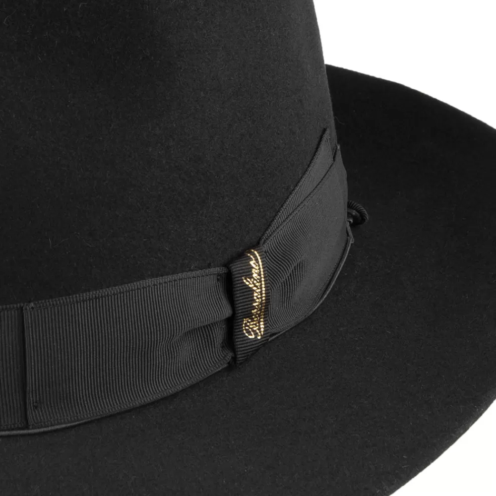 Chapeaux Trilby | Chapeaux Fedora^Borsalino Chapeau Fedora en Fourrure Feutrée Avalon noir