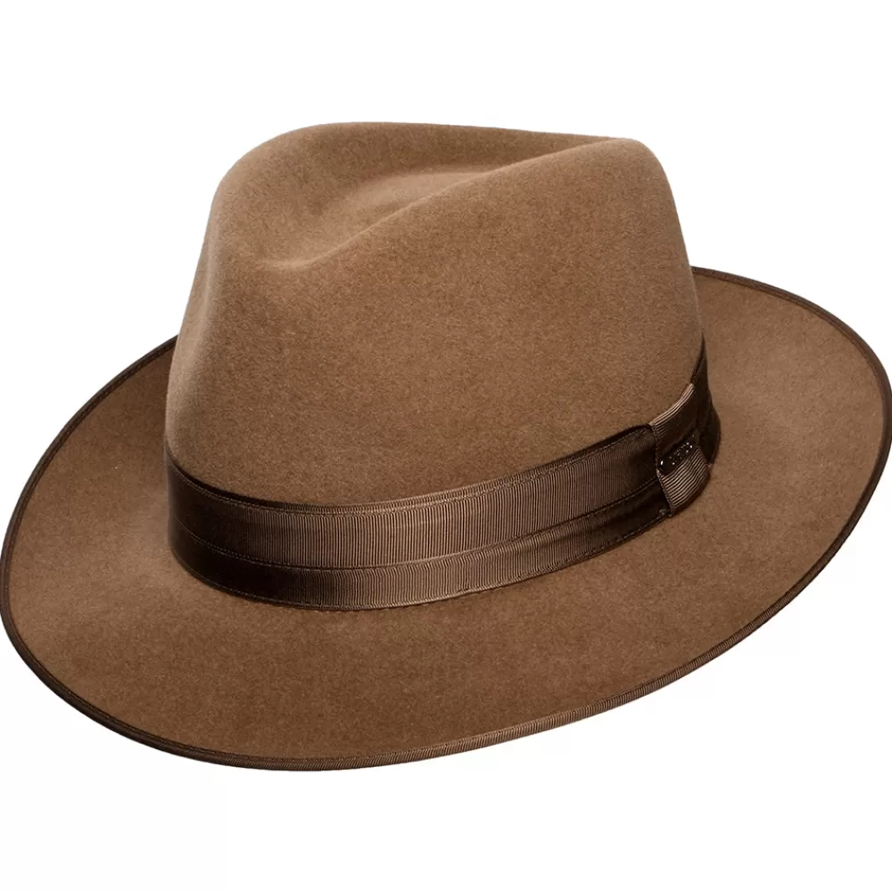 Chapeaux Trilby | Chapeaux Fedora^Stetson Chapeau Fedora en Fourrure Feutrée Kenridge marron clair