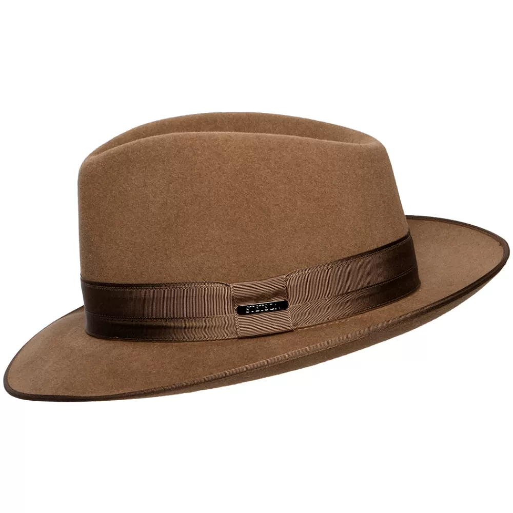 Chapeaux Trilby | Chapeaux Fedora^Stetson Chapeau Fedora en Fourrure Feutrée Kenridge marron clair