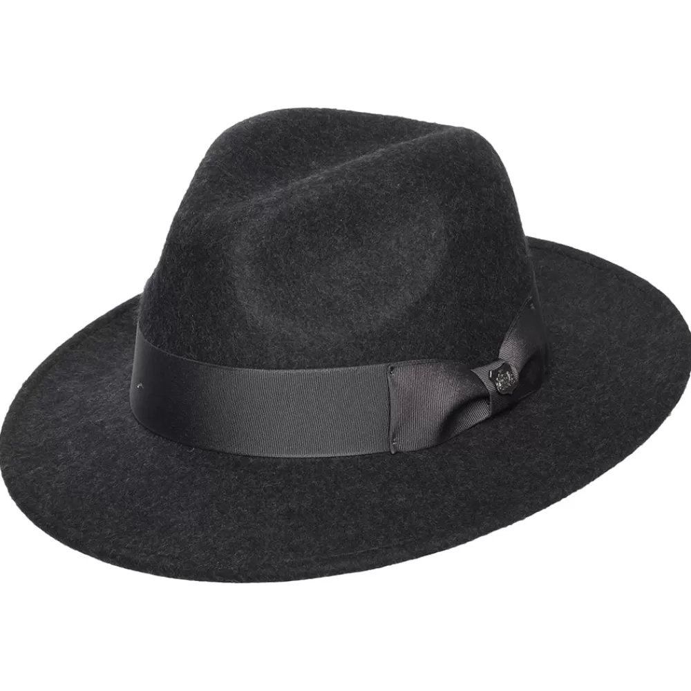 Chapeaux Trilby | Chapeaux Fedora^Failsworth Chapeau Fedora en Laine Feutrée Chinée Hydrofuge Boston gris foncé