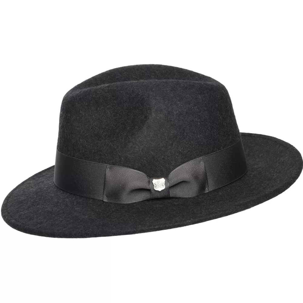 Chapeaux Trilby | Chapeaux Fedora^Failsworth Chapeau Fedora en Laine Feutrée Chinée Hydrofuge Boston gris foncé