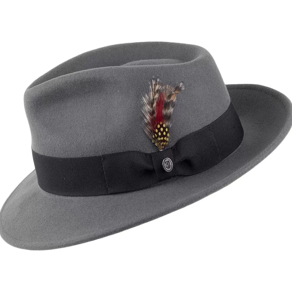 Chapeaux Trilby | Chapeaux Fedora^Jaxon & James Chapeau Fedora en Laine Feutrée Déformable C-Crown gris JAXON & JAMES