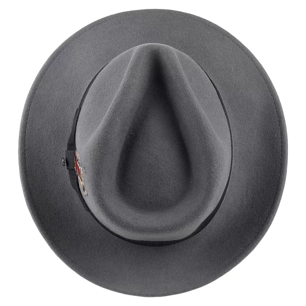 Chapeaux Trilby | Chapeaux Fedora^Jaxon & James Chapeau Fedora en Laine Feutrée Déformable C-Crown gris JAXON & JAMES