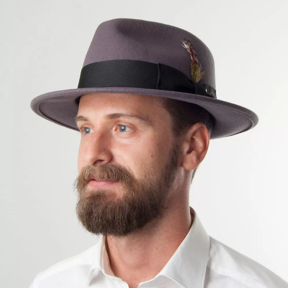 Chapeaux Trilby | Chapeaux Fedora^Jaxon & James Chapeau Fedora en Laine Feutrée Déformable C-Crown gris JAXON & JAMES