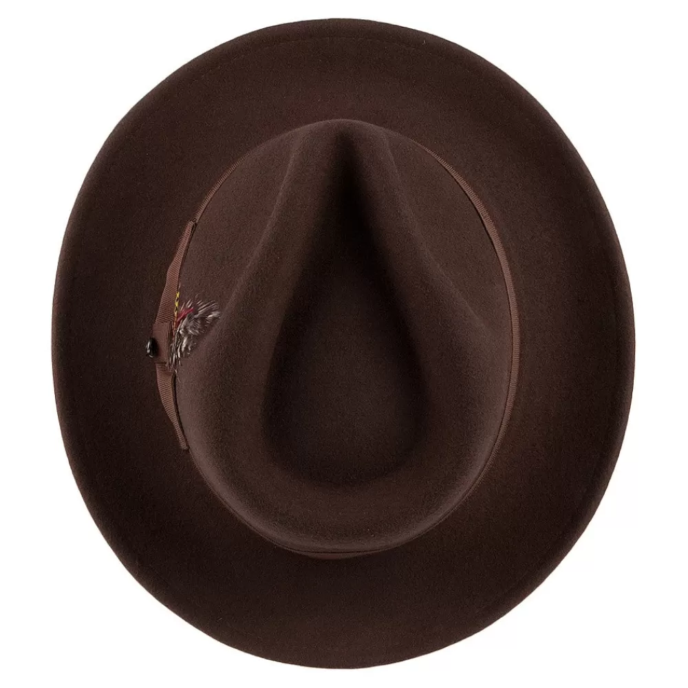 Chapeaux Trilby | Chapeaux Fedora^Jaxon & James Chapeau Fedora en Laine Feutrée Déformable C-Crown marron JAXON & JAMES