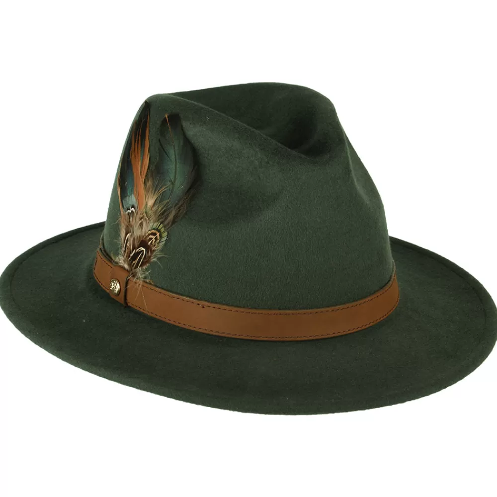 Chapeaux Trilby | Chapeaux Fedora^Failsworth Chapeau Fedora en Laine Feutrée Hydrofuge olive