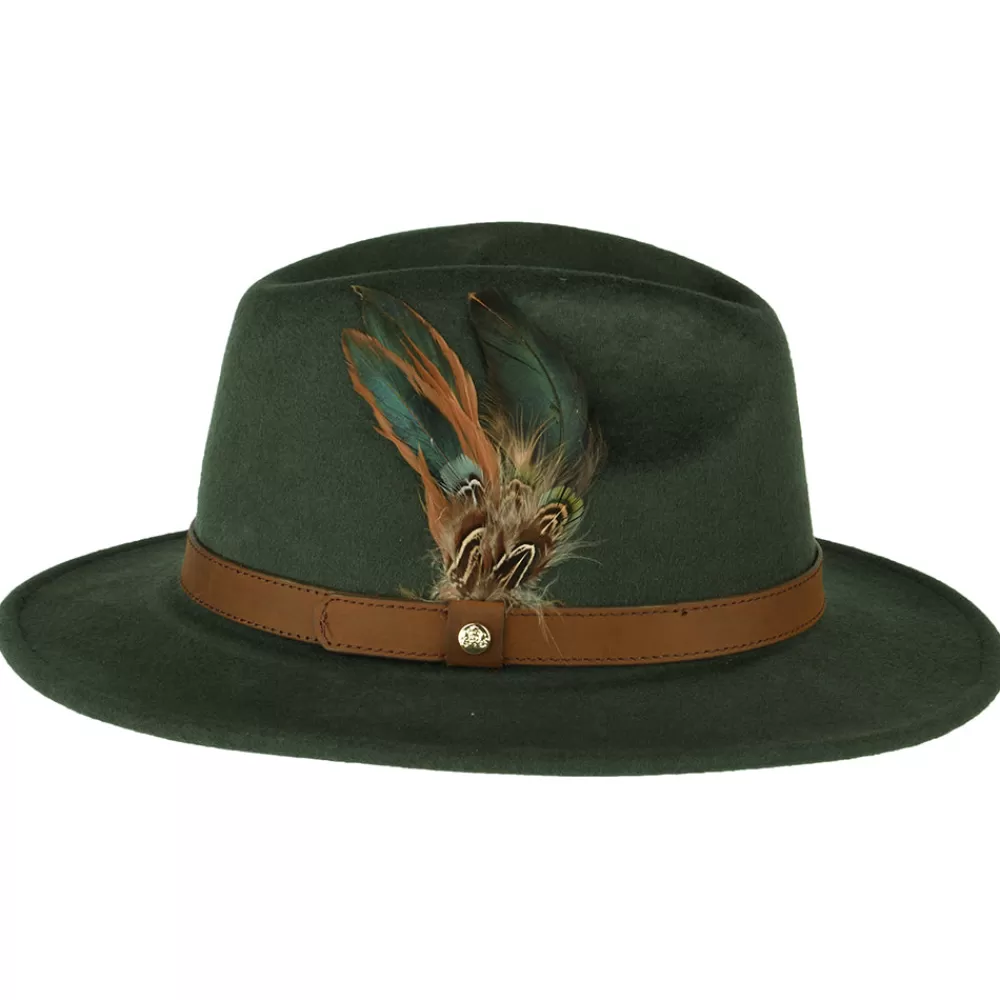 Chapeaux Trilby | Chapeaux Fedora^Failsworth Chapeau Fedora en Laine Feutrée Hydrofuge olive