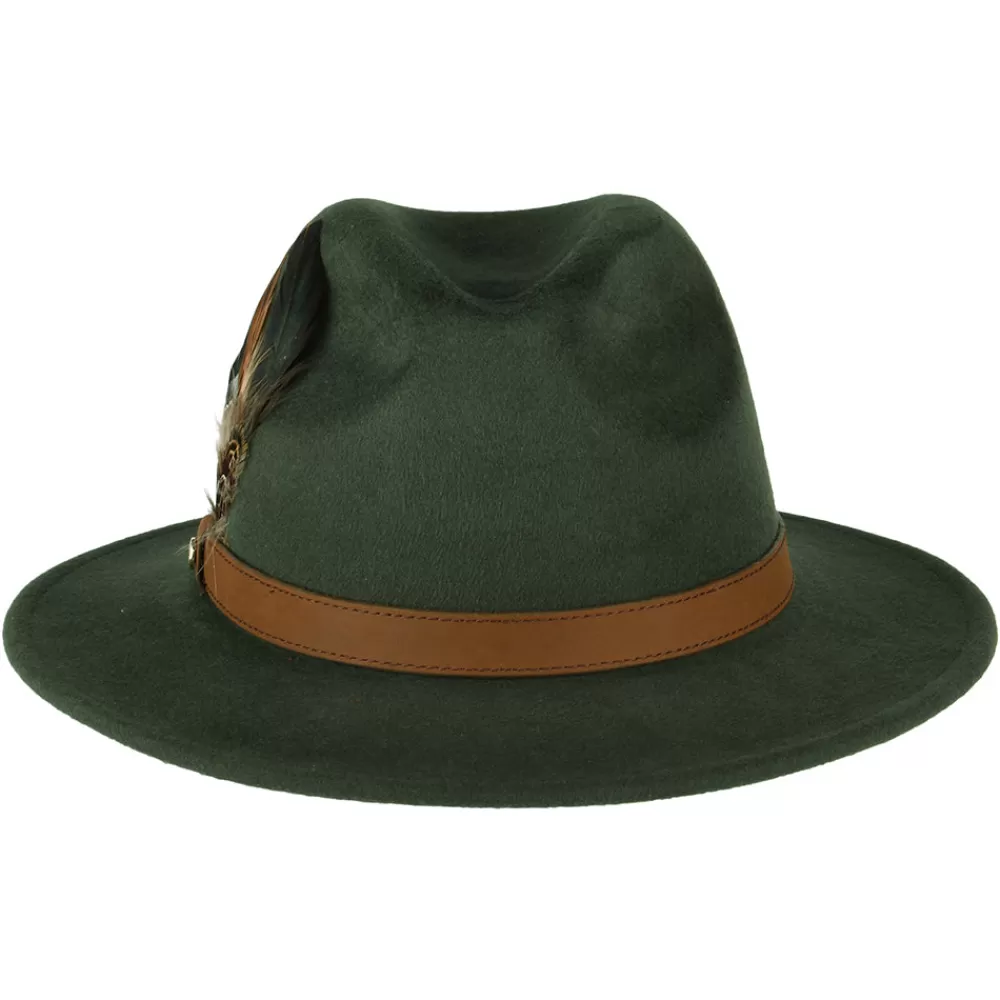 Chapeaux Trilby | Chapeaux Fedora^Failsworth Chapeau Fedora en Laine Feutrée Hydrofuge olive