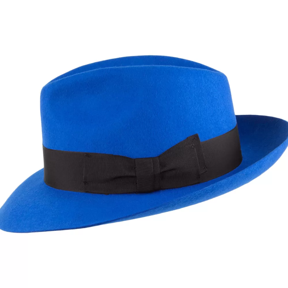 Chapeaux Trilby | Chapeaux Fedora^Denton Chapeau Fedora en Laine Feutrée Mayfair bleu cobalt