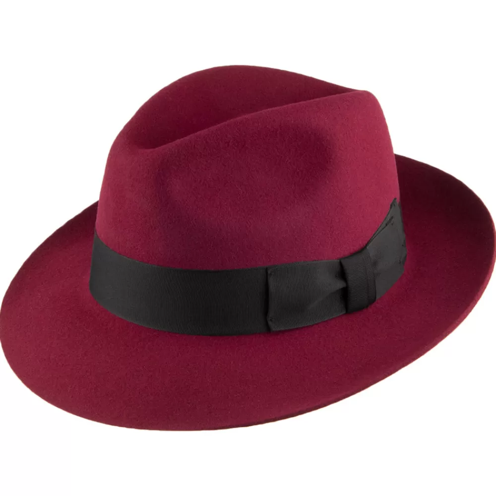 Chapeaux Trilby | Chapeaux Fedora^Denton Chapeau Fedora en Laine Feutrée Mayfair bordeaux