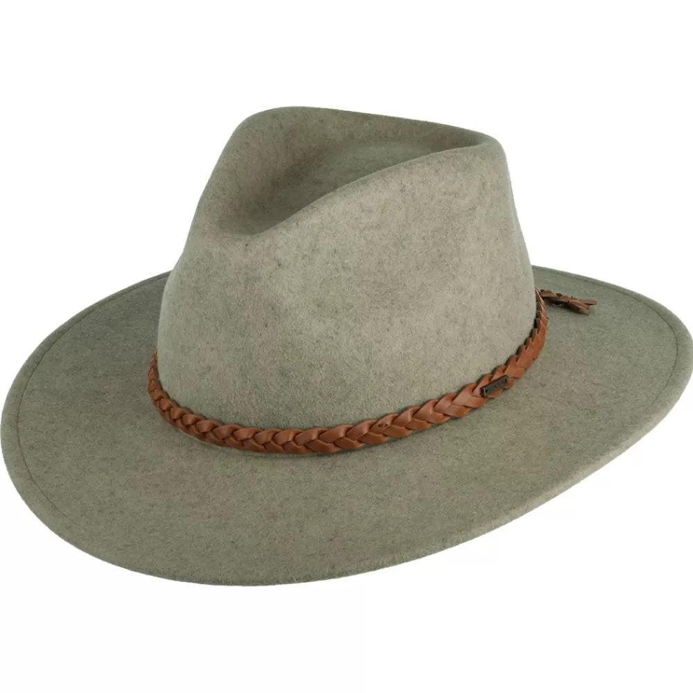Chapeaux Trilby | Chapeaux Fedora^Brixton Chapeau Fedora en Laine Feutrée Messer Western naturel chiné