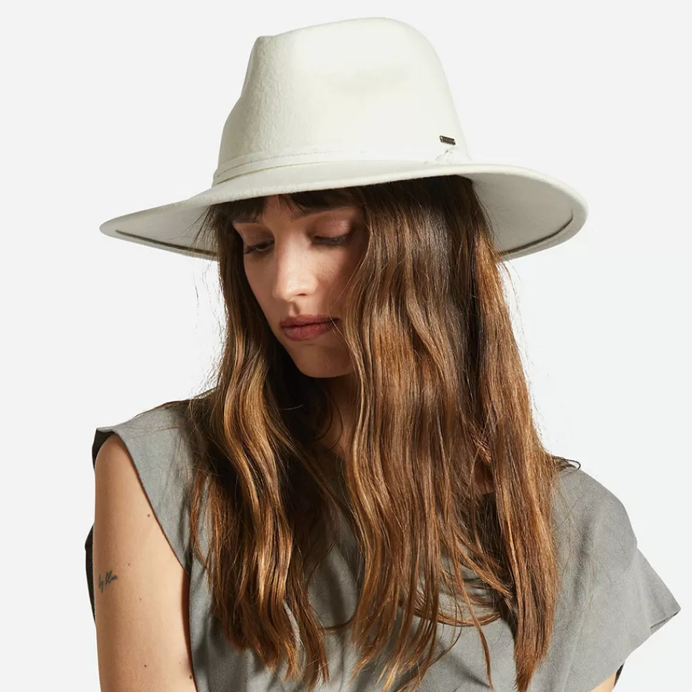 Chapeaux Trilby | Chapeaux Fedora^Brixton Chapeau Fedora en Laine Feutrée Pliable Joanna blanc cassé