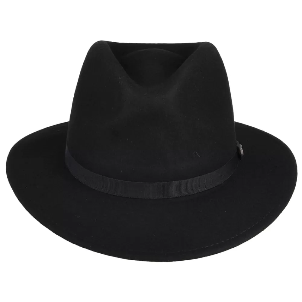 Chapeaux Trilby | Chapeaux Fedora^Brixton Chapeau Fedora en Laine Feutrée Pliable Messer noir
