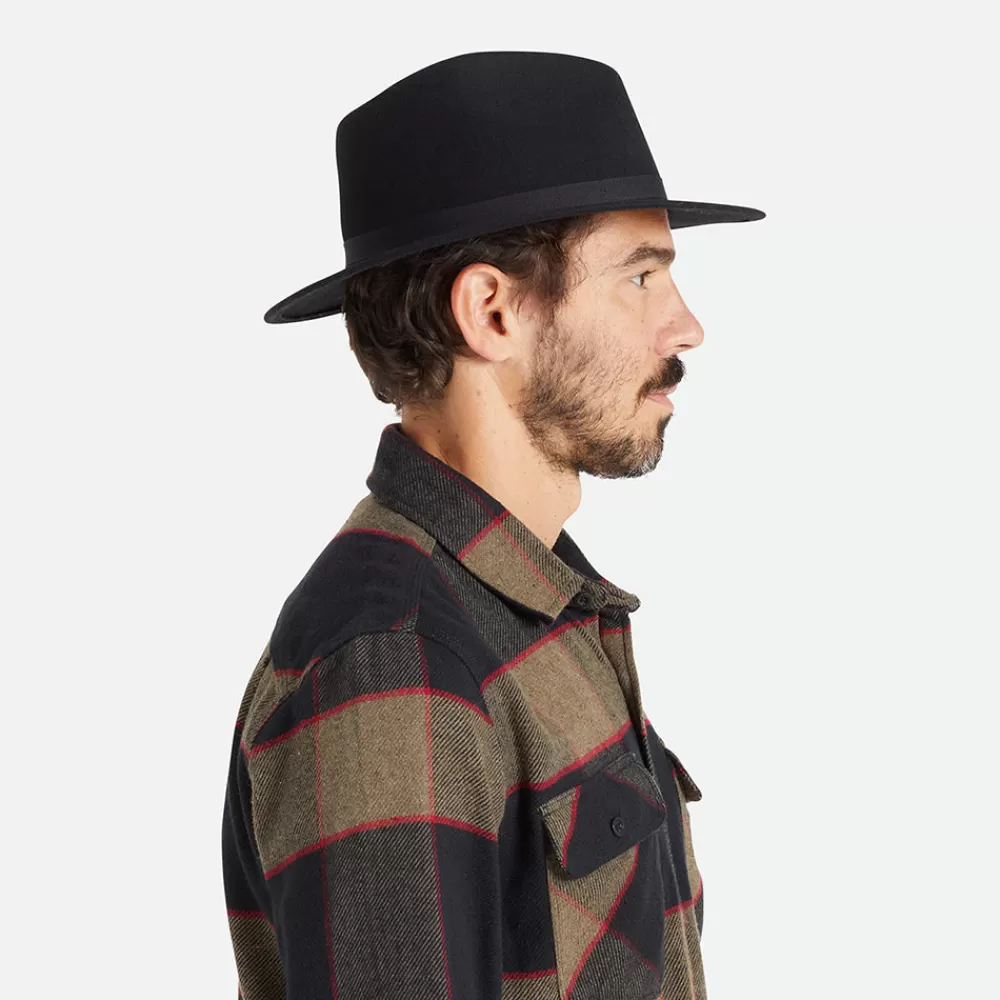 Chapeaux Trilby | Chapeaux Fedora^Brixton Chapeau Fedora en Laine Feutrée Pliable Messer noir