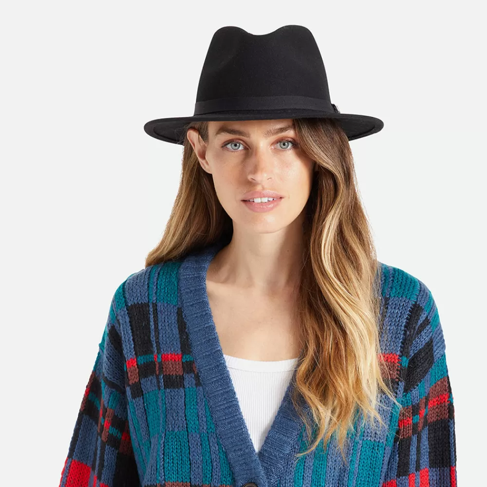 Chapeaux Trilby | Chapeaux Fedora^Brixton Chapeau Fedora en Laine Feutrée Pliable Messer noir
