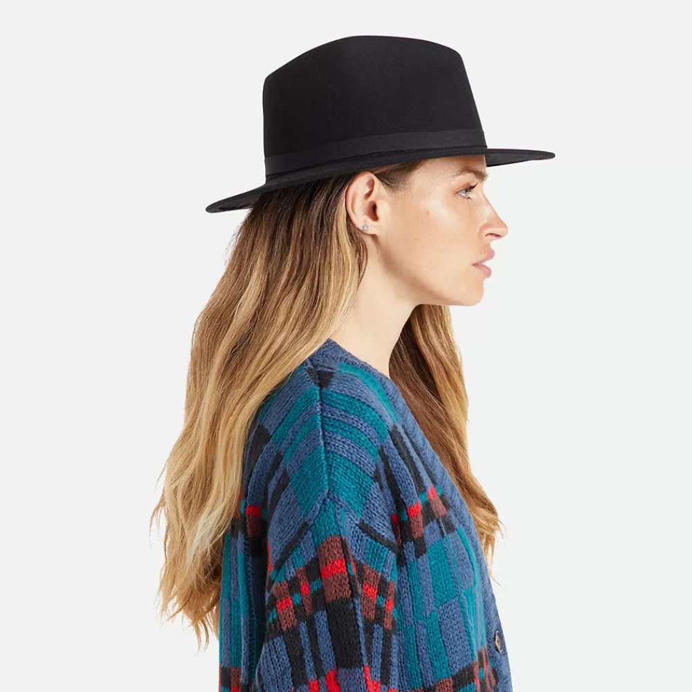 Chapeaux Trilby | Chapeaux Fedora^Brixton Chapeau Fedora en Laine Feutrée Pliable Messer noir
